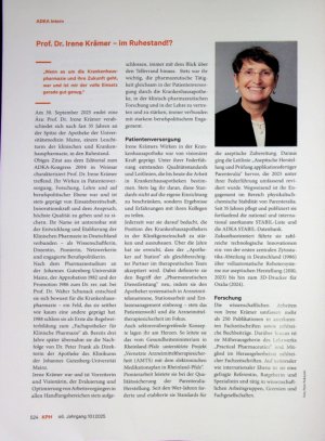 Vorschauseite 1: Prof. Dr. Irene Krämer - im Ruhestand! ?