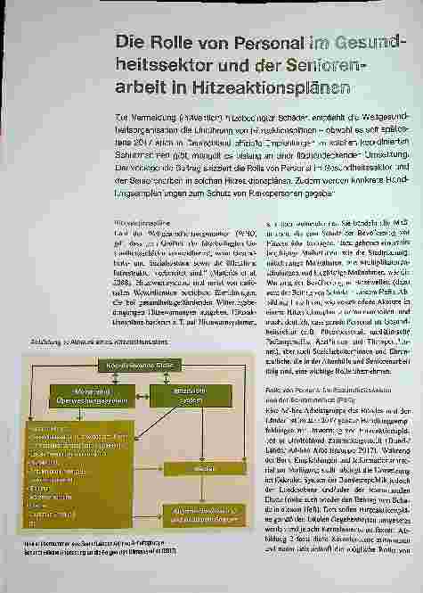 Vorschauseite 1: Die Rolle von Personal im Gesundheitssektor und der Seniorenarbeit in Hitzeaktionsplänen