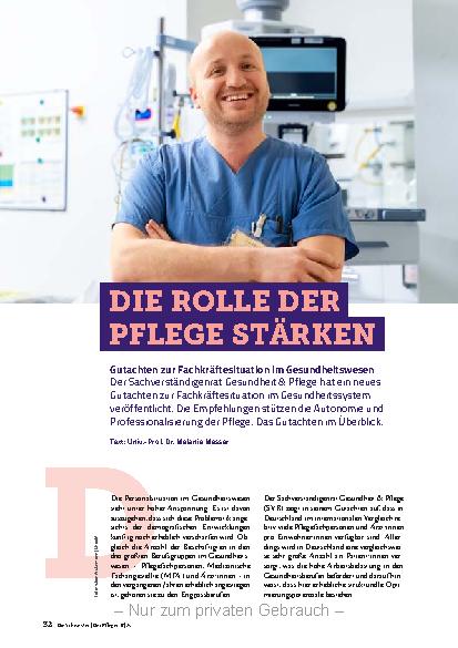 Vorschauseite 1: Die Rolle der Pflege stärken