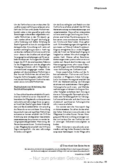 Vorschauseite 2: Die Rolle der Pflege stärken