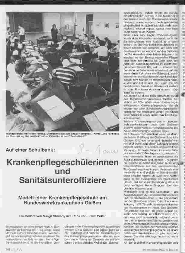 Vorschauseite 1: Krankenpflegeschülerinnen und Sanitätsunteroffiziere