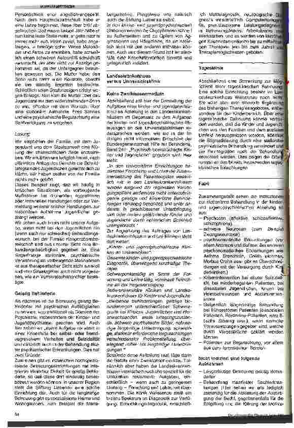 Vorschauseite 2: Aufnahmekriterien zur stationären jugendpsychiatrischen Behandlung