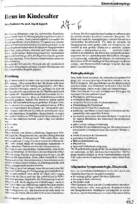 Vorschauseite 1: Ileus im Kindesalter