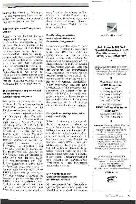 Vorschauseite 2: Mit der Qualität steigt die Wettbewerbsfähigkeit des Krankenhauses