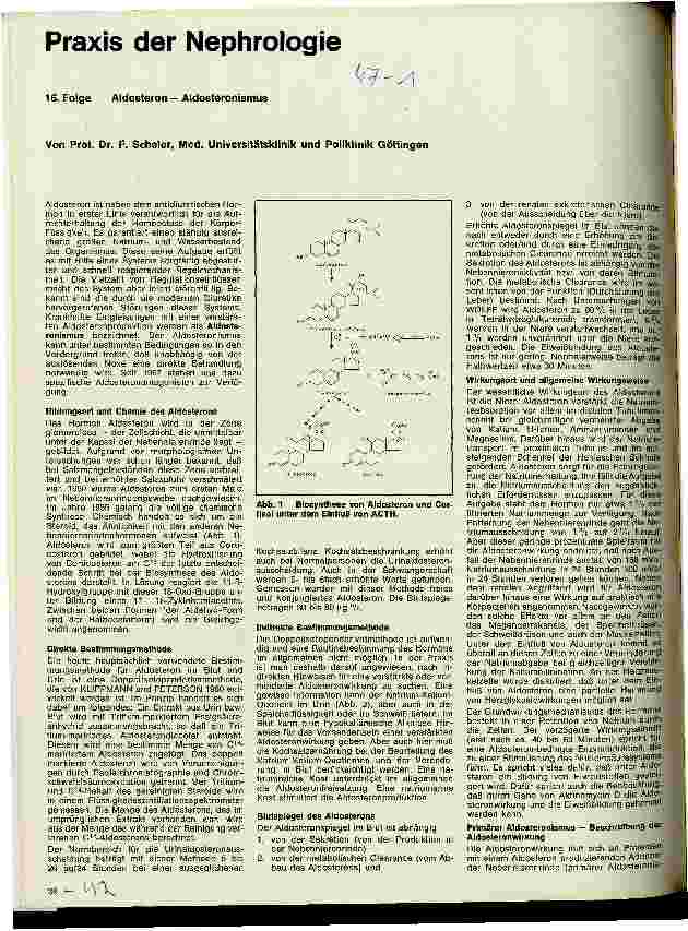 Vorschauseite 1: Praxis der Nephrologie 16. Folge: Aldosteron - Aldosteronismus