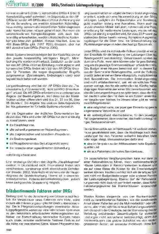 Vorschauseite 2: Stationäre Leistungserbringung unter DRGs
