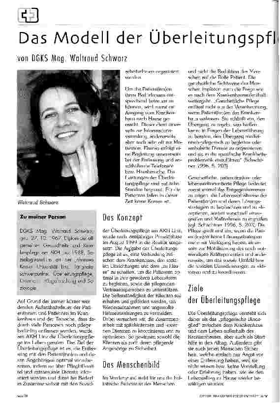 Vorschauseite 1: Das Modell der Überleitungspflege am AKH Linz