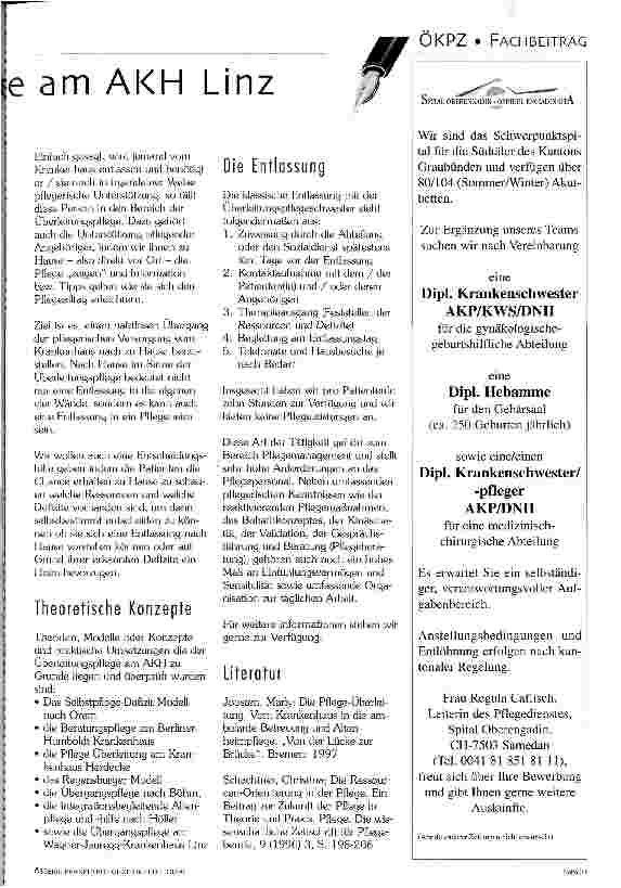 Vorschauseite 2: Das Modell der Überleitungspflege am AKH Linz