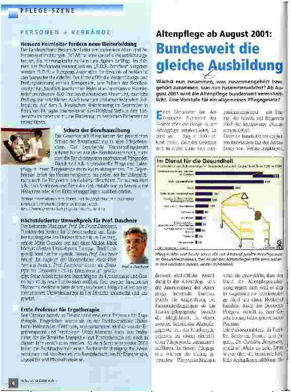 Vorschauseite 1: Bundesweit die gleiche Ausbildung Altenpflege ab August 2001: