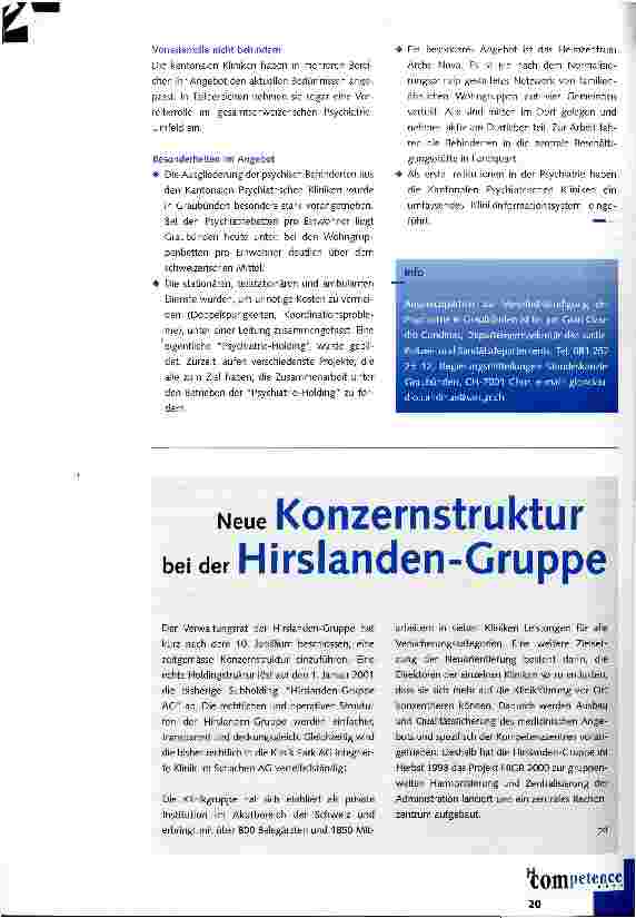 Vorschauseite 2: Psychiatrische Kliniken und Heime auf eigene Beine stellen
