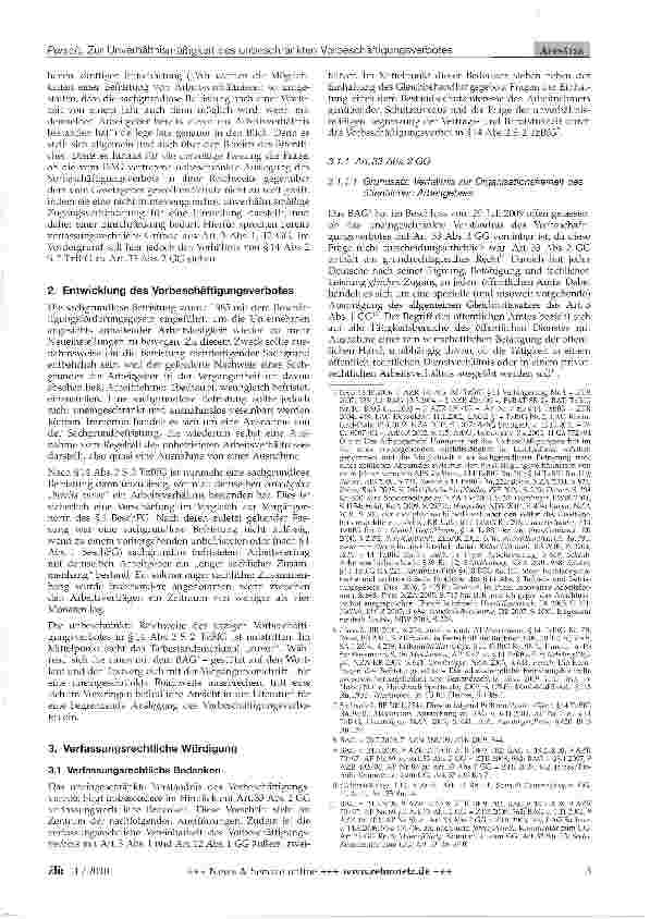 Vorschauseite 2: Zur Unverhältnismäßigkeit des unbeschränkten Vorbeschäftigungsverbotes in § 14 Abs. 2 S.2 TzBfG