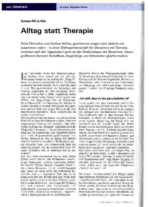 Vorschauseite 1: Alltag statt Therapie