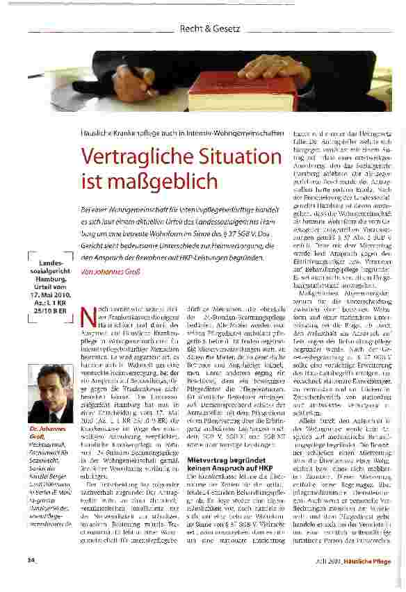 Vorschauseite 1: Vertragliche Situation ist maßgeblich