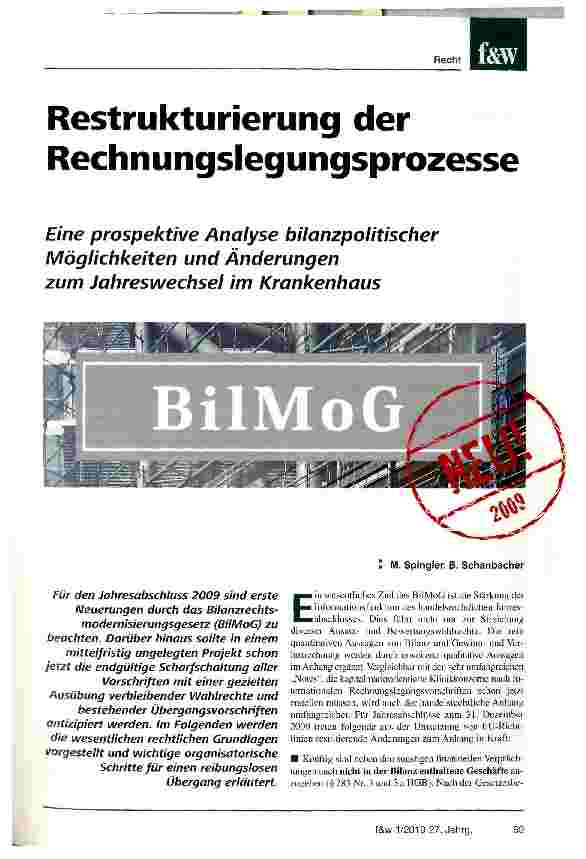 Vorschauseite 1: Restrukturierung der Rechnungslegungsprozesse