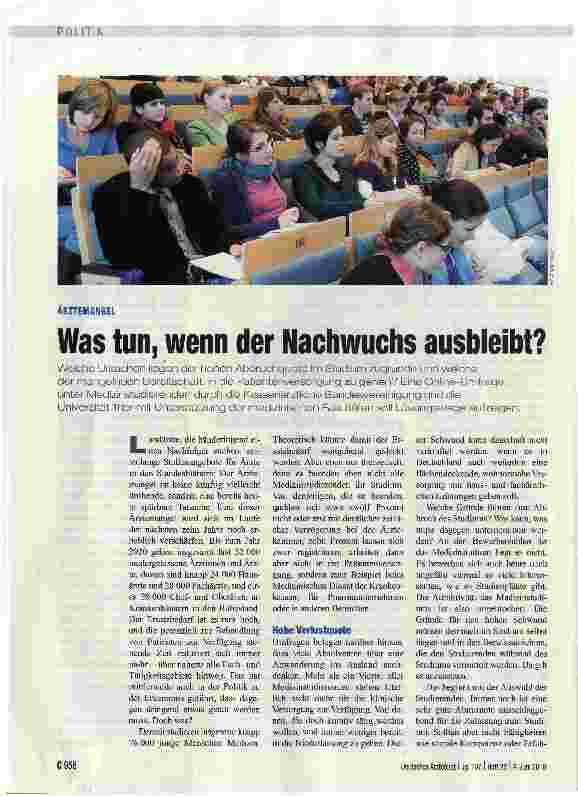 Vorschauseite 1: Was tun, wenn der Nachwuchs ausbleibt?