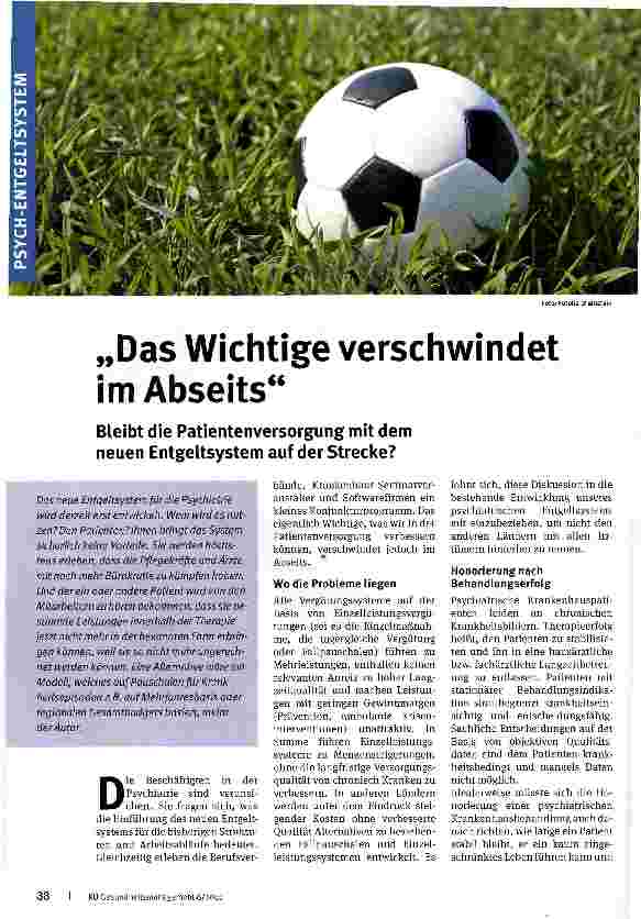 Vorschauseite 1: „Das Wichtige verschwindet im Abseits