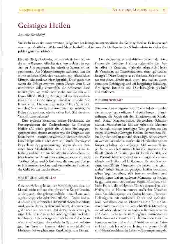 Vorschauseite 1: Geistiges Heilen