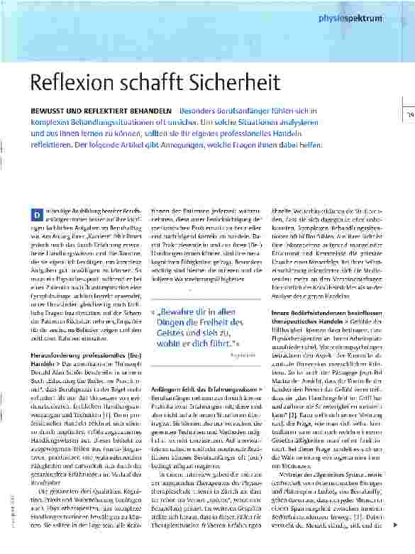 Vorschauseite 1: Reflexion schafft Sicherheit