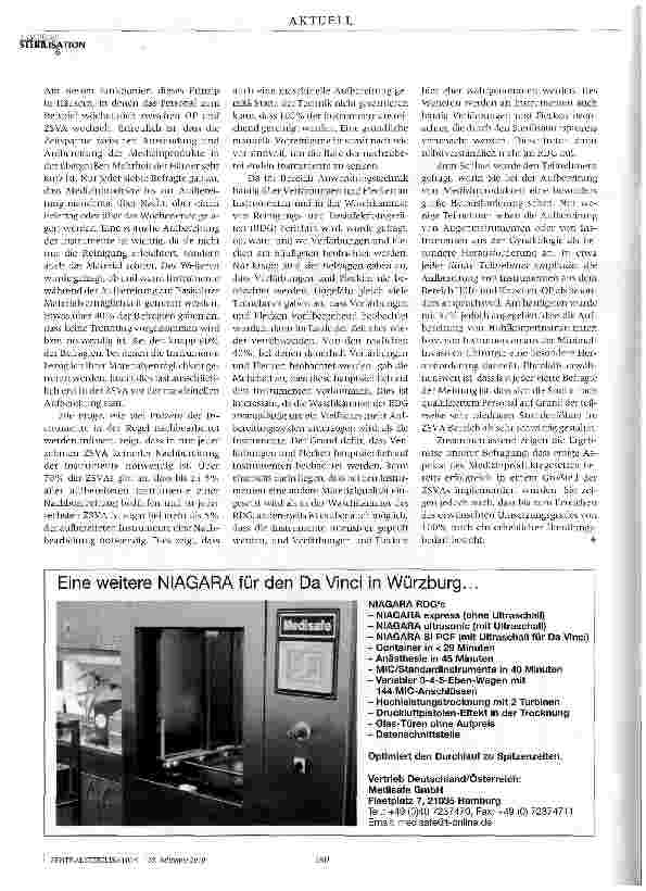 Vorschauseite 4: Der Spiegel der Medizinprodukte-Aufbereitung im 17, Jahr nach Einführung des MPGAuswertung des gleichnamigen Workshops auf dem DGSV-Kongress