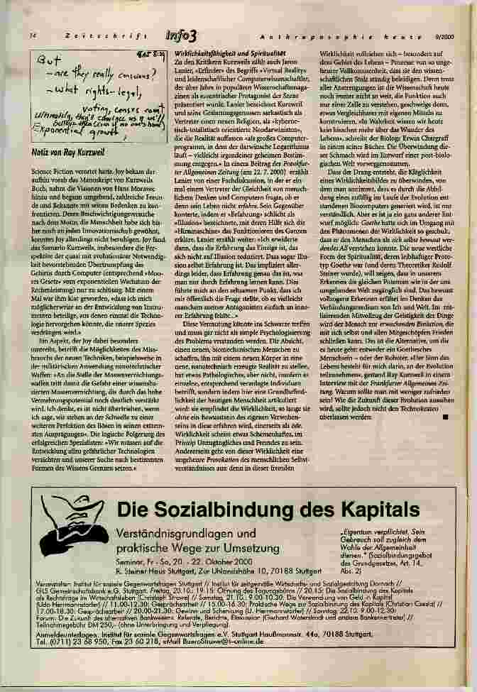 Vorschauseite 3: Die Stimme des Propheten Technologiedebatte zur Zukunft des Menschen