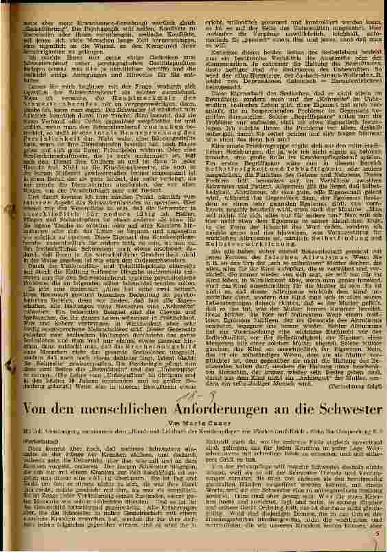 Vorschauseite 1: Von den menschlichen Anforderungen an die Schwester
