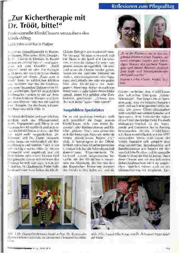 Vorschauseite 1: Zur Kichertherapie mit Dr. Trööt, bitte! Professionelle KlinikClowns verzaubern den Klinik-Alltag