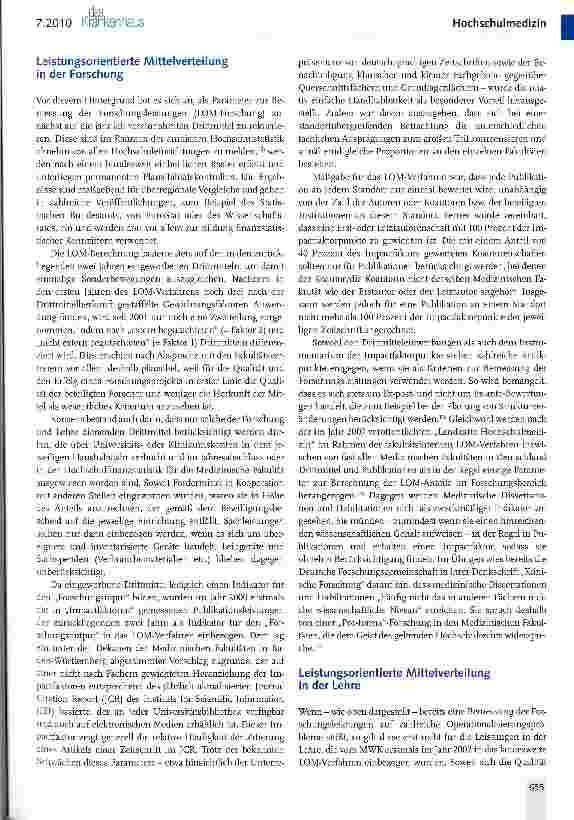 Vorschauseite 4: Leistungsorientierte AAittelverteilung (LOAA) in der Medizin in Baden-Württemberg