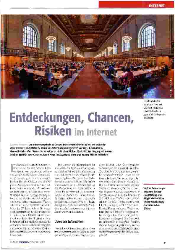 Vorschauseite 1: Entdeckungen, Chancen, Risiken im Internet