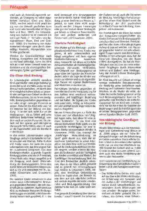 Vorschauseite 2: Sichere Bindung an die Erzieherin -Voraussetzung für gelingende Bildung