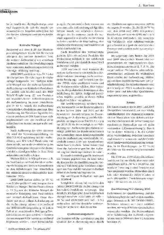 Vorschauseite 2: Inspektion der Aufbereitung von Medizinprodukten in Krankenhäusern