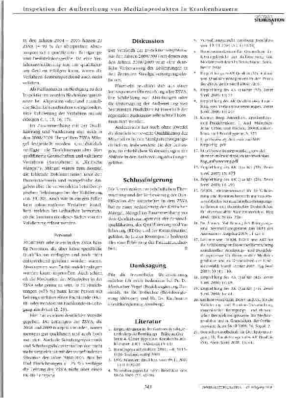 Vorschauseite 3: Inspektion der Aufbereitung von Medizinprodukten in Krankenhäusern
