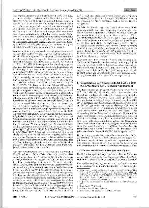 Vorschauseite 2: Die Reichweite des kirchlichen Arbeitsrechts
