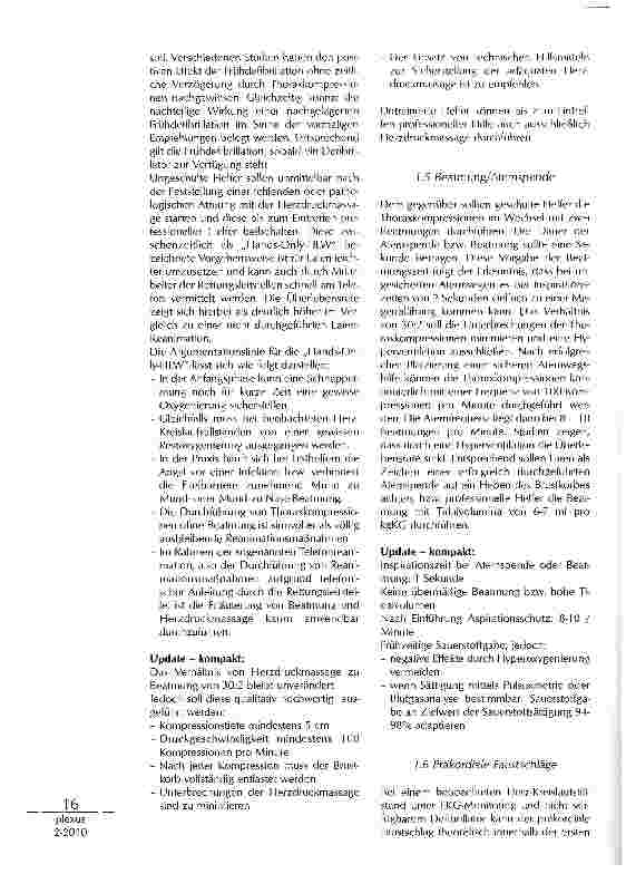 Vorschauseite 5: DIE NEUEN ILCOR-EMPFEHLUNGEN FÜR DIE KARDIOPULMONALE REANIMATION