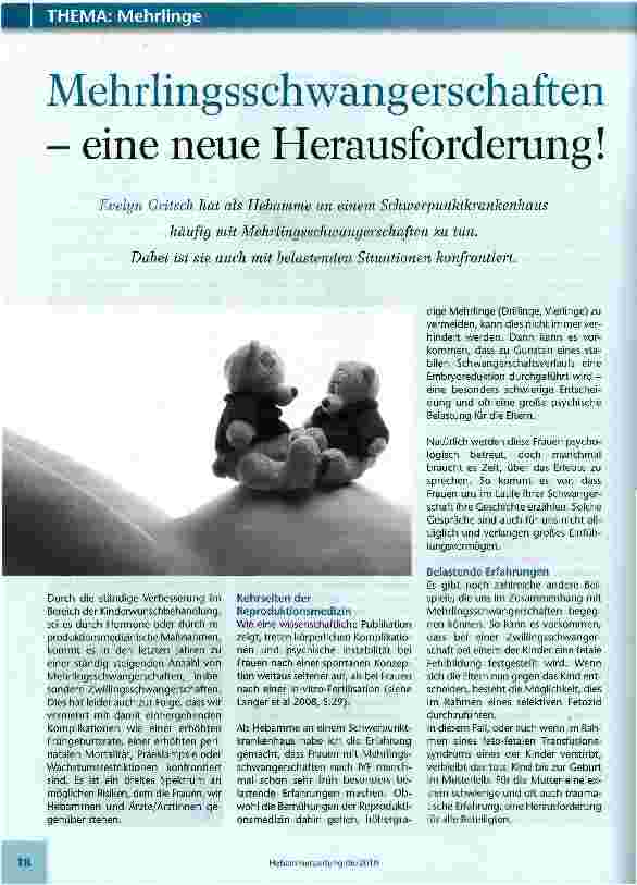 Vorschauseite 1: Mehrlingsschwangerschaften - eine neue Herausforderung!