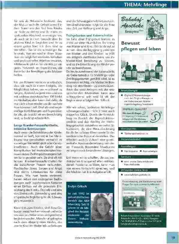Vorschauseite 2: Mehrlingsschwangerschaften - eine neue Herausforderung!