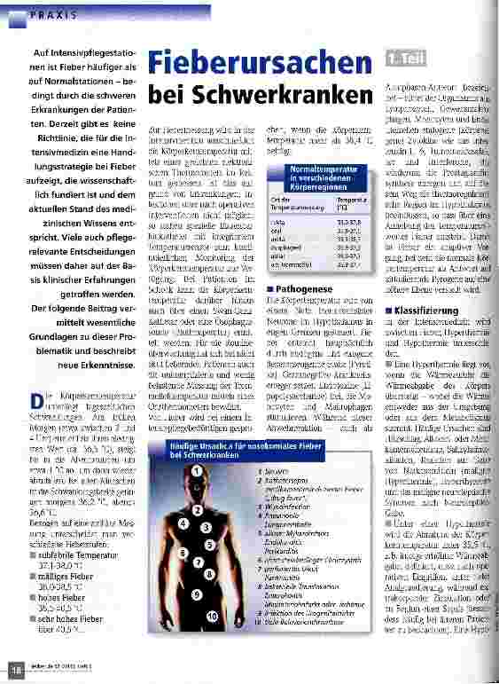 Vorschauseite 1: Fieberursachen bei Schwerkranken 1. Teil