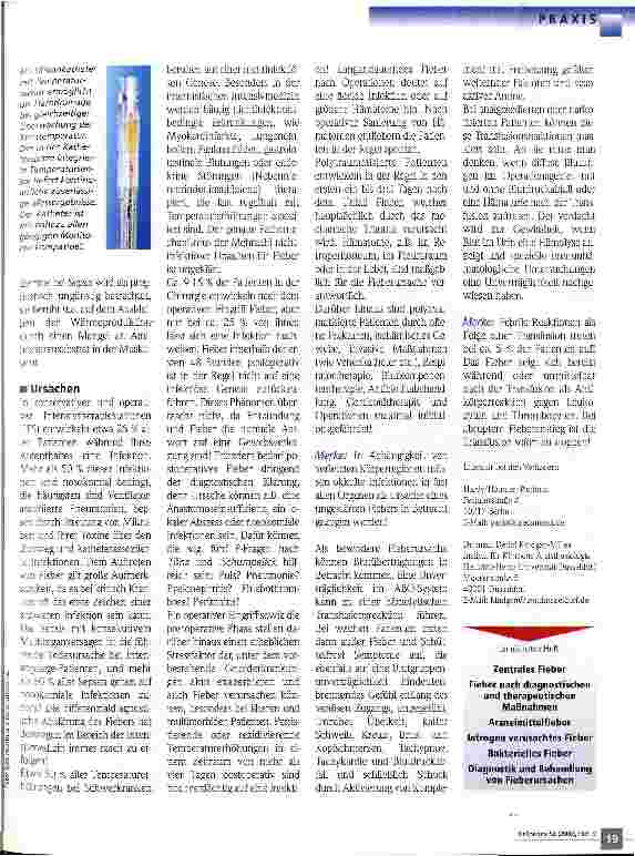 Vorschauseite 2: Fieberursachen bei Schwerkranken 1. Teil