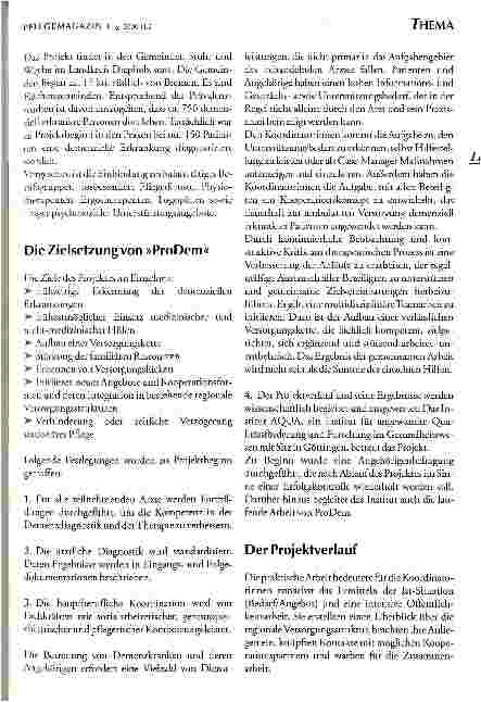 Vorschauseite 2: ProDem - ein Netzwerk gegen Altersdemenz