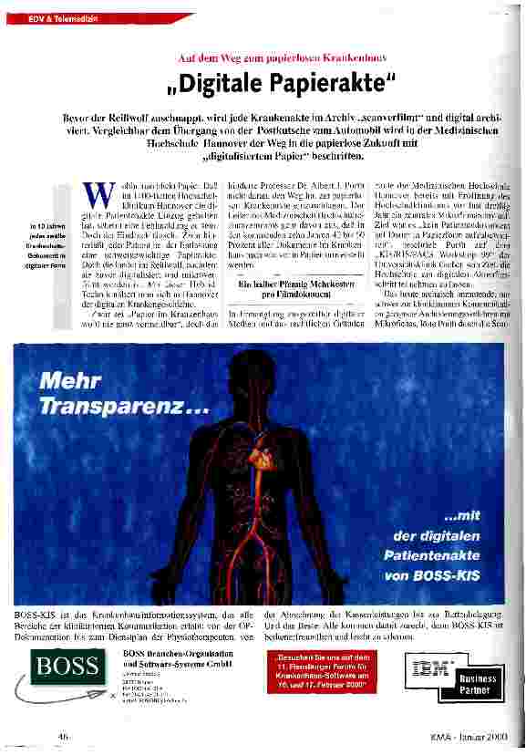 Vorschauseite 1: Digitale Papierakte Auf dem Weg zum papierlosen Krankenhaus