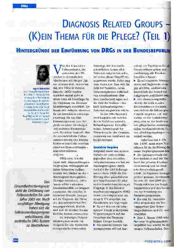 Vorschauseite 1: Diagnosis Related Groups - (K)ein Thema für die Pflege? Teil 1
