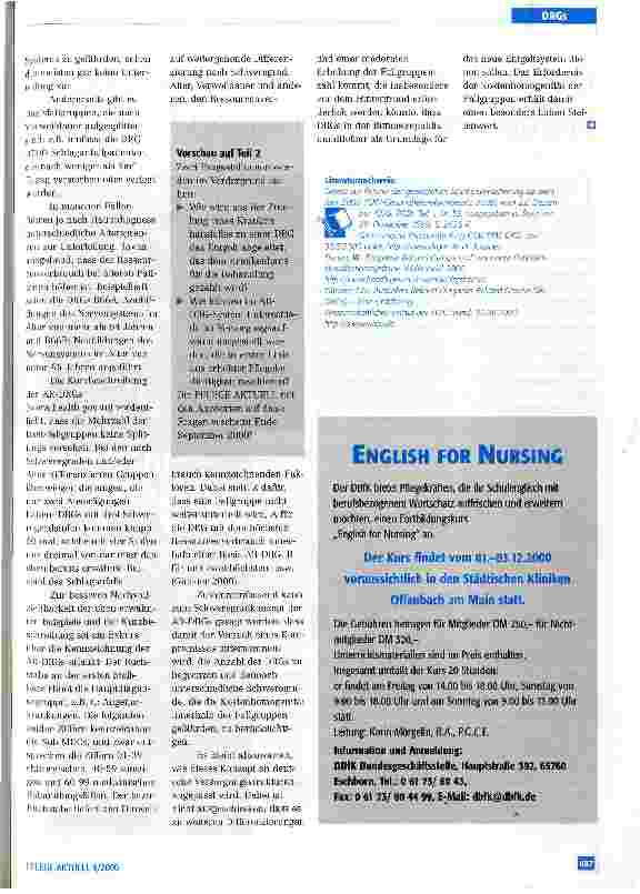 Vorschauseite 4: Diagnosis Related Groups - (K)ein Thema für die Pflege? Teil 1