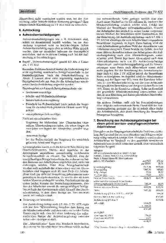 Vorschauseite 4: Ausgewählte Probleme bei der Anwendung des Tarifvertrags zur Regelung der Alterstellzeit (TV ATZ)