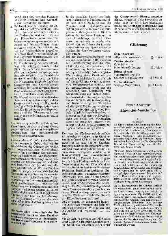 Vorschauseite 2: Entwurf eines Gesetzes über die Krankenhausfinanzierung in der DDR - Krankenhausfinanzierung