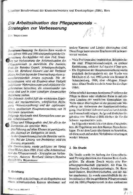 Vorschauseite 1: Die Arbeitssituation des Pflegepersonals - Strategien zur Verbesserung