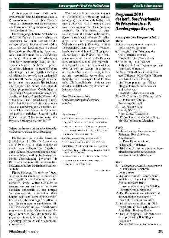 Vorschauseite 5: Fragen des Betreuungsrechts im Zusammenhang mit ärztlichen Maßnahmen Überblick über die aktuelle Rechtsprechung