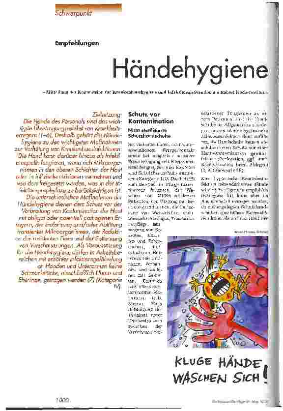 Vorschauseite 1: Händehygiene Empfehlungen - Robert-Koch-Institut