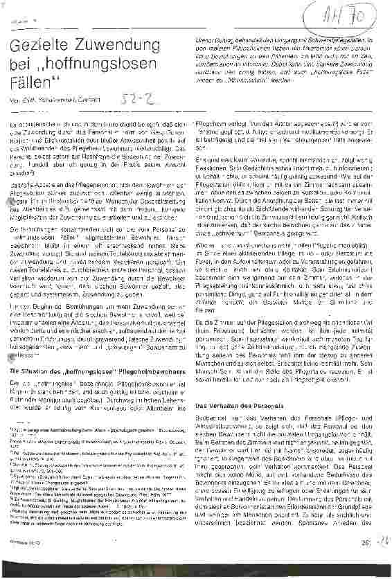Vorschauseite 1: Gezielte Zuwendung bei hoffnungslosen Fällen