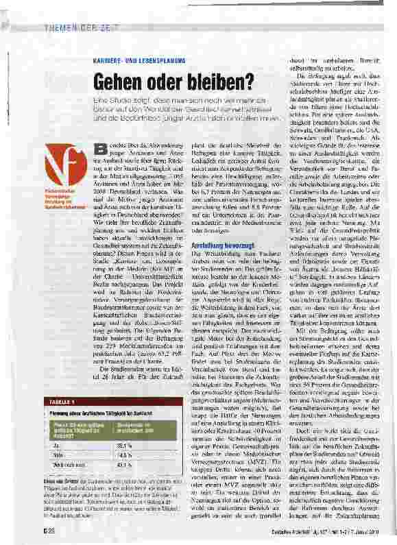 Vorschauseite 1: Gehen oder bleiben?