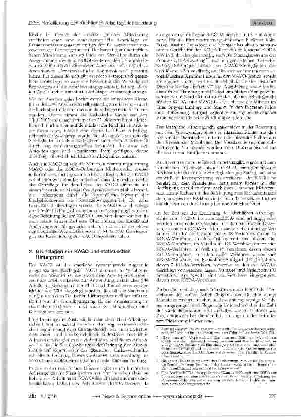 Vorschauseite 2: Novellierung der Kirchlichen Arbeitsgerichtsordnung (KAGO) im Bereich der Deutschen Bischofskonferenz
