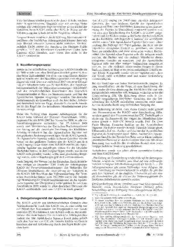 Vorschauseite 3: Novellierung der Kirchlichen Arbeitsgerichtsordnung (KAGO) im Bereich der Deutschen Bischofskonferenz